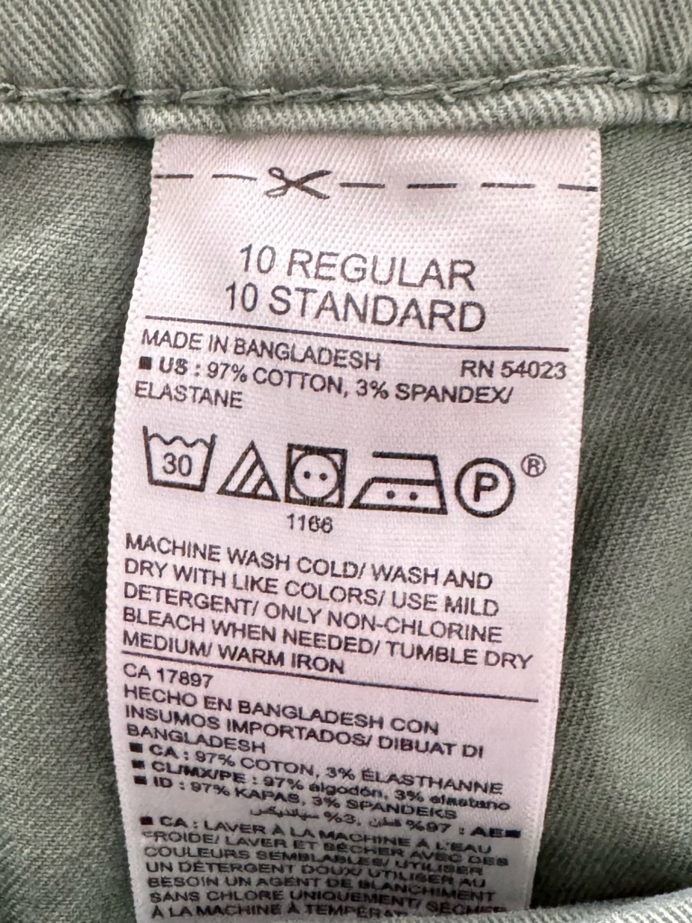Old Navy Size 10 Dried Herb (Green) Pixie Chino Cotton/Spandex Pants - Picture 7 of 7